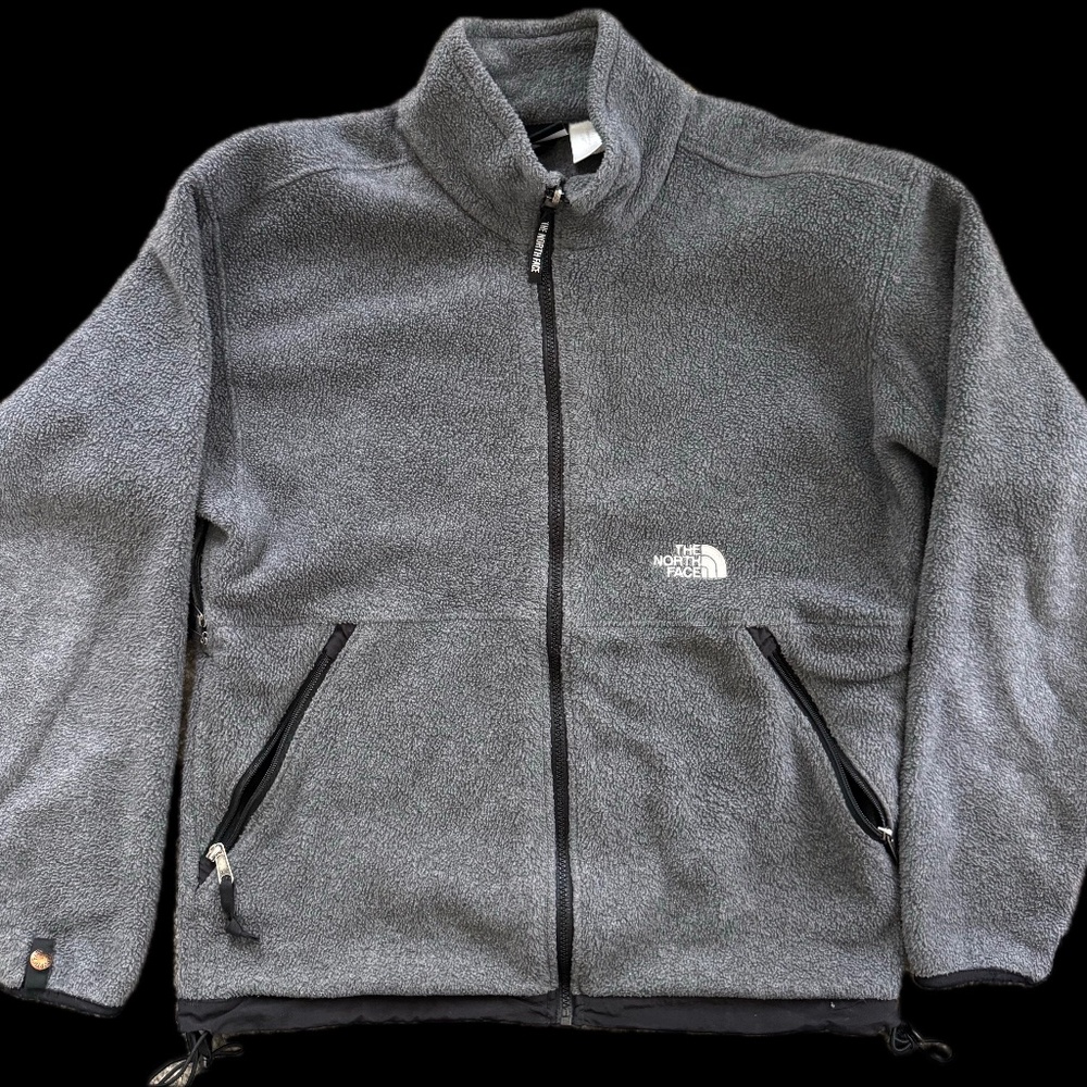 The North Face Mens Fleece Jacket Coat Zip Up Size Medium Gray